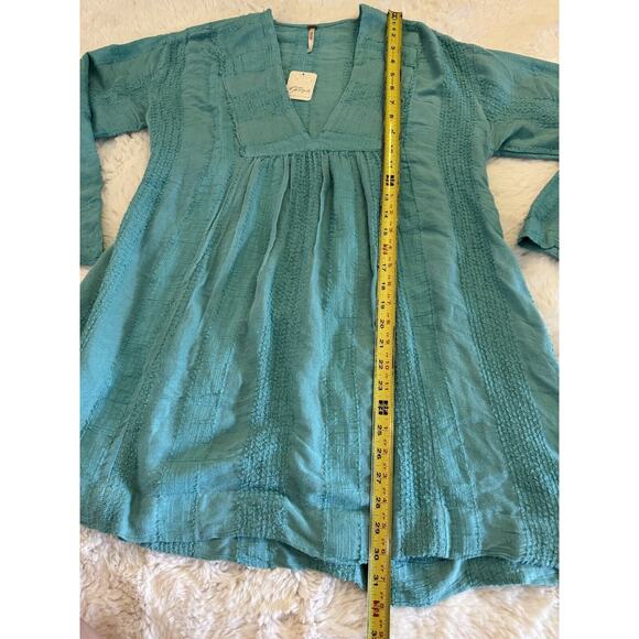 Free People Tunic Top Womens XS Turquoise Blue NWT - Picture 7 of 10